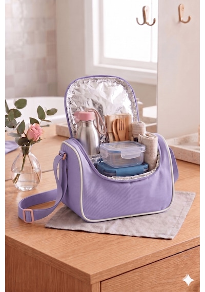 Lisanslı Twill Kumaş Niss Model Lila Okul Sırt Çantası,termal Beslenme Çantası Ve Kalemlik