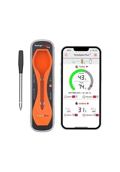 Thermopro Tp970 Şarjlı 182m Kablosuz Alarmlı 1problu Telefon Kontrollü Profesyonel Gıda Termometresi
