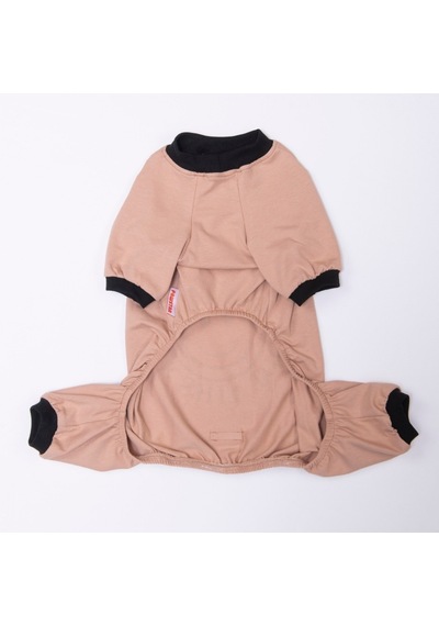 Kahverengi Smile Pijama Orta Ve Büyük Irk Köpek Pijaması - Köpek Tulumu - Köpek Kıyafeti 15 Kg-45 Kg