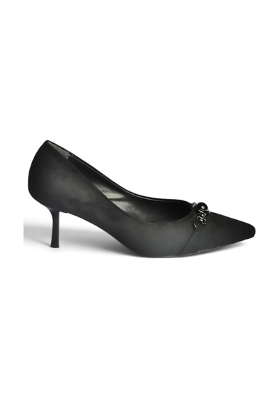 Fox Shoes Z676070102 Siyah Süet İnce Topuklu Kadın Stiletto Ayakkabı