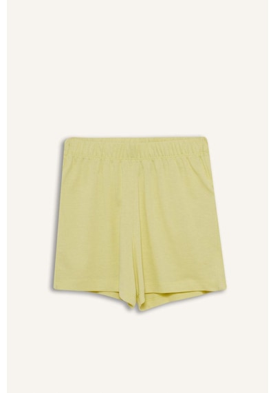 Defacto Kız Çocuk Pijama Takımı Baskılı Kısa Kollu Üst Beli Lastikli Şort E0666a825hsyl282 Sarı