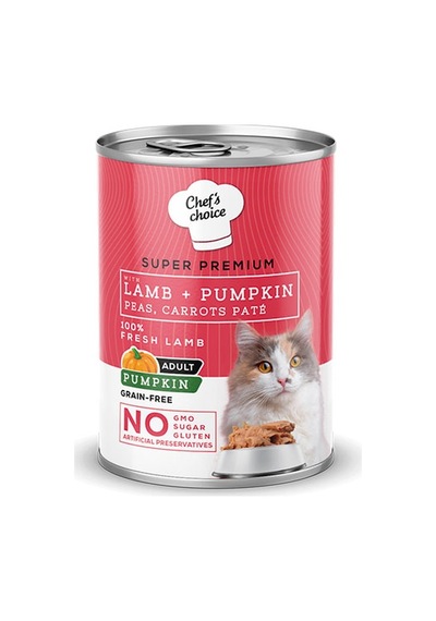 Chef's Choice Pumpkin Pate Lamb Kuzulu Balkabaklı Tahılsız Yetişkin Kedi Konservesi 24 x 400 G