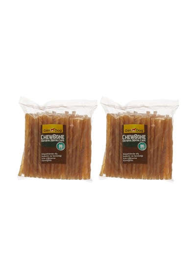 Mordimi Köpekler İçin Burgu Çubuk Kemik, Çiğneme Kemiği, Naturel, 50'li, 300 Gr
