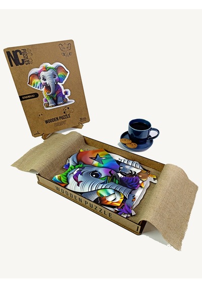 Ncpuzzles Bambuu (Fıl), 15 Parça Ahşap Puzzle, Bul Tak