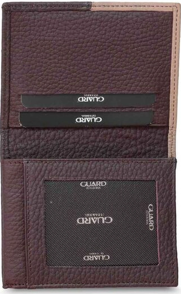Guard Mat Bordo/gül Kurusu Deri Erkek Cüzdan Çok Renkli