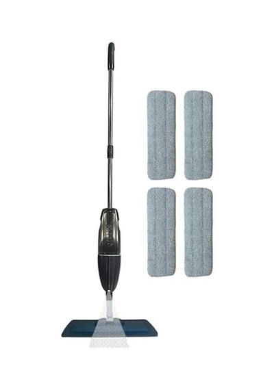 Grothe Wipe Sprey Mop Gri 4 Mop Bezli Tıpasız Sistem 700 Cc Su Hazneli Mikrofiber Parke Mermer Fayans İçin Üretici Garantili Açık Bej