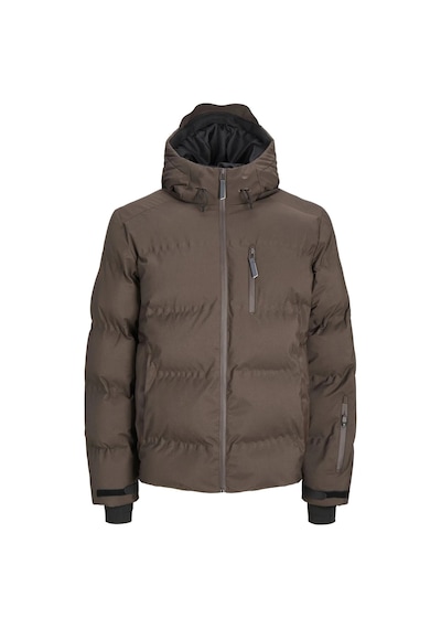 Jack & Jones Kapüşonlu Cep Detaylı Puffer Mont - Sweep Siyah