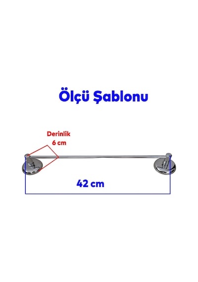 Metal Krom Bez Havlu Asma Askısı Aparatı 42 Cm Banyo Lavabo Vidalı Askılık Sağlam Askı Çok Renkli