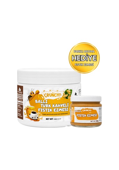Mustang Nutrition Ballı Türk Kahveli Crunchy Fıstık Ezmesi 350 Gr 24,72 Gr Protein + 40 Gr Fıstık Ezmesi Hediyeli