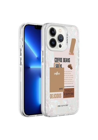 Zore İphone 13 Pro Uyumlu Mermer Desenli Ogaa Marbello Kılıf-kahverengi