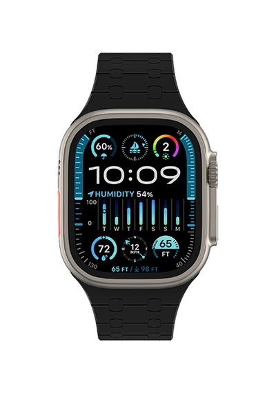 Watch Ultra 49mm Amazingthing Smoothie Sport Magnetik Tak Çıkar Silikon Strap Kayış Siyah-mor