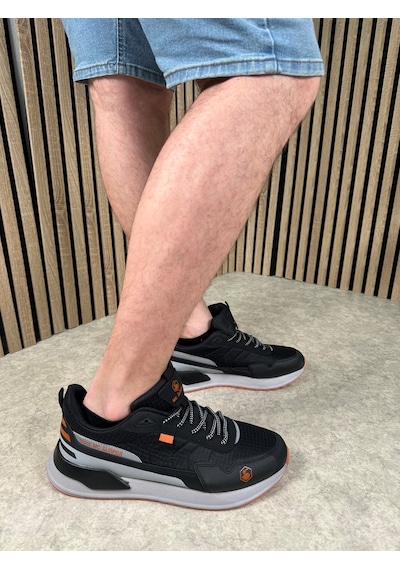 Günlük Erkek Sneaker Bağcıklı Kalın Tabanlı Rahat Hafif Spor Ayakkabı 2019 Füme- Orange- Siyah Günlük Erkek Sneaker Bağcıklı Kalın Tabanlı Rahat Hafif Spor Ayakkabı 2019 Füme- Orange- Siyah