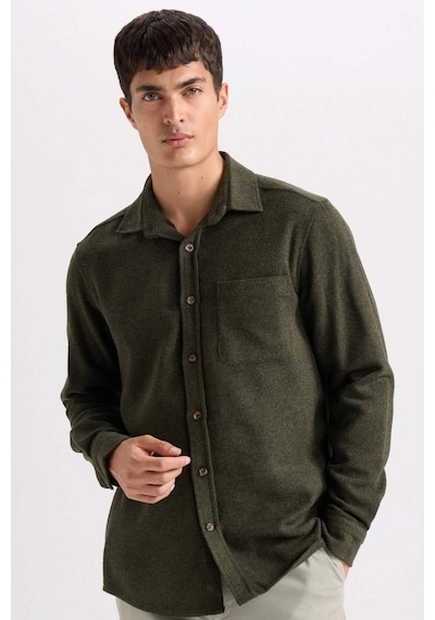 DeFacto Regular Fit Oduncu Cep Detaylı Basic Düz Uzun Kollu Gömlek A5515AX24AUKH244 Haki DeFacto Regular Fit Oduncu Cep Detaylı Basic Düz Uzun Kollu Gömlek A5515AX24AUKH244 Haki
