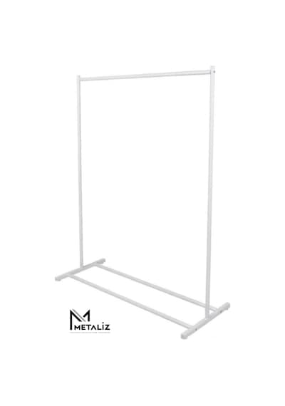 Beyaz Metal Konfeksiyon Askısı - Minimalist Elbise Askılığı - Butik Tipi Askı Beyaz