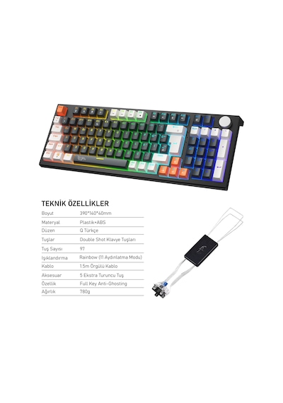 Gameagle Strike Plus Mk-96x2bab Mekanik Kablolu Işıklı Klavye