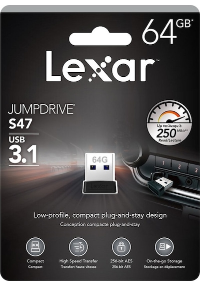Lexar 64 GB JumpDrive S47 USB 3.1 Flash Bellek LJDS47-64GABBK