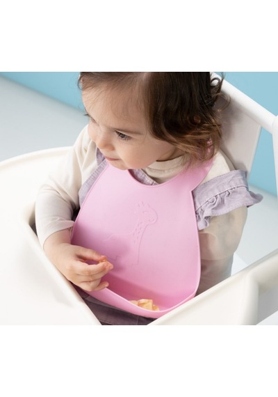 Wee Baby Prime Silikon Mama Önlüğü Kod-927 - Pembe Pembe