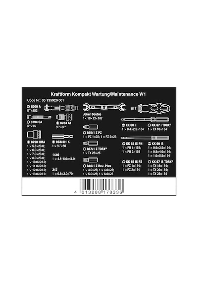 Wera K Kompakt W1 Çantalı Bakım Set 05135926001