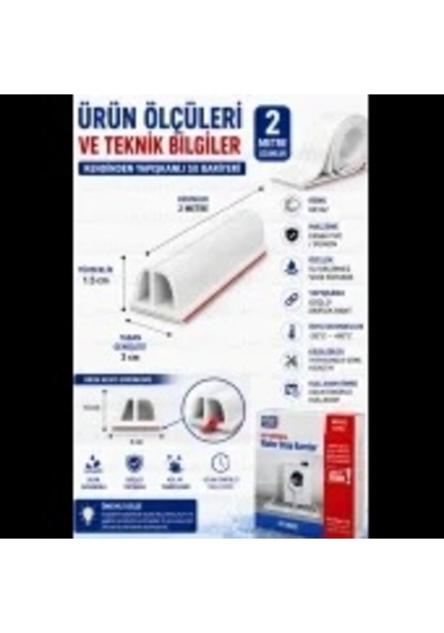 Kendinden Yapışkanlı Silikon Su Bariyeri 2 M Beyaz Banyo, Duş, Mutfak Ve Kapı Eşiği İçin Su Sızdır