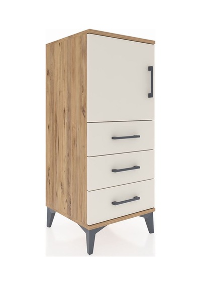 Hyperion Komodin 2 Raflı 3 Çekmeceli Tek Kapaklı 44x44x106 Çam-aytaşı Atlas Çam