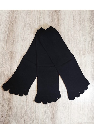 Leement Socks Erkek 3 Çift Pamuklu Parmaklı Çorap Siyah
