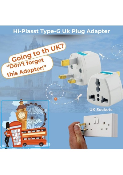 Lexroo Tip G, İngiliz Adaptör Fişi, Hindistan, İngiltere, Dubai, Hong Kong, Singapur, Kıbrıs Fişi