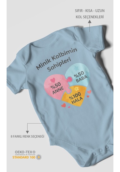 Morivokids Aileye Özel Kısa Kollu Bebek Body %100 Pamuk Bebe Mavisi