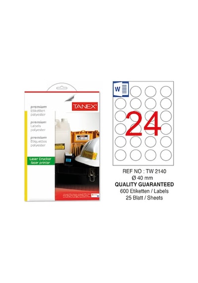 Tanex Tw-2140 40MM Polyester Etiket 25 Li