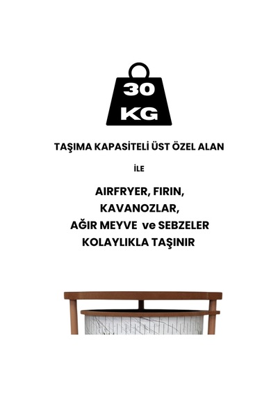 Ahşap Sebzelik Geleneksel Tasarım Yuvarlak Mermer Desenli 4 X 5 Kg Kapasiteli Hazır Gönderim Diğer