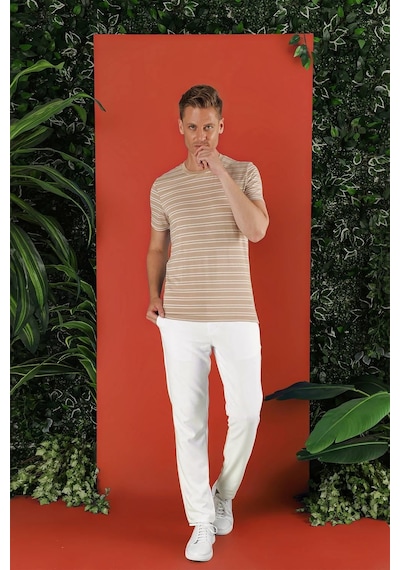 Efor Ts 851 Bej Spor T-shirt Bej