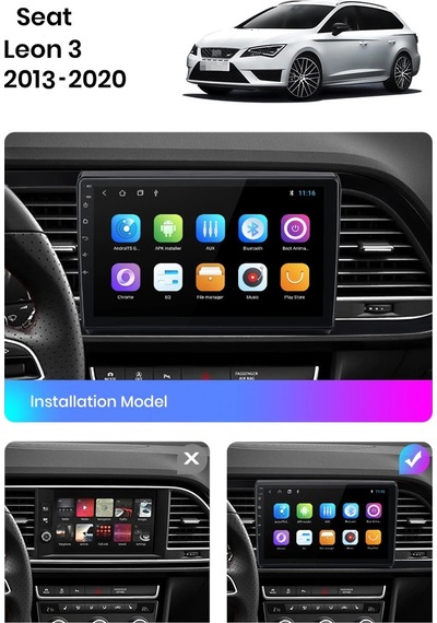 SEAT LEON 2013-2020 ANDROİD MULTİMEDYA 9 İNC HD IPS EKRAN 4/64GB KAMERA HEDİYELİ