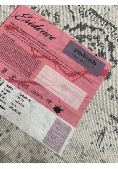 Padişah Halı Evidence 35611 096 Serisi Viskon Akrilik Salon Oturma Yatak Odası Halısı Gri