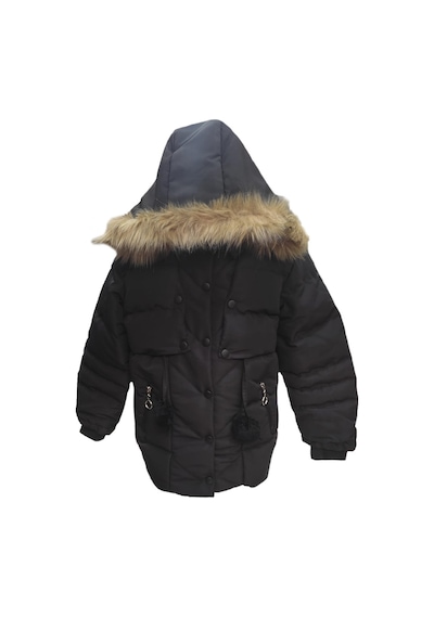 Life For Moda Kız Çocuk Önü Fermuarlı Ve Çıt Çıtlı Ponpon Detaylı Çıkarılabilir Tüylü Kapüşonlu Peluş Astarlı Mont 3018 Siyah Life For Moda Kız Çocuk Önü Fermuarlı Ve Çıt Çıtlı Ponpon Detaylı Çıkarılabilir Tüylü Kapüşonlu Peluş Astarlı Mont 3018 Siyah