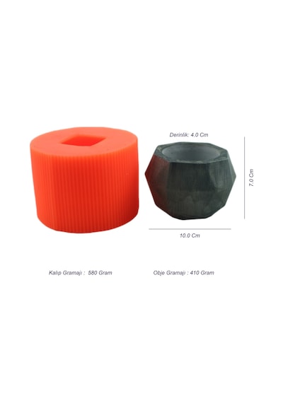 Beton Saksı Silikon Kalıp - 114