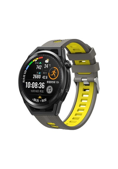 Huawei Gt2 42mm Krd-55 Silikon Kordon - Gri-sarı