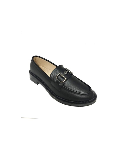 Comfort Shoes 234-24 Deri Trend Fashion Tokalı Kadın Babet Sıyah