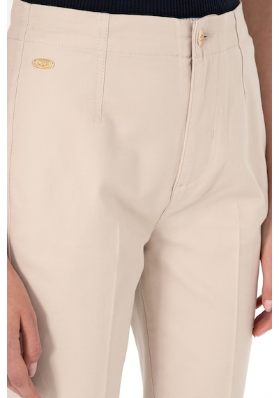 U.S. Polo Assn.  Kadın Taş Slim Flare Cropped Fit Kanvas Pantolon 50301156-VR049