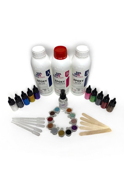 3 Kg Şeffaf Epoksi + Köpük Giderici + Sıvı Sedefli Pigment + Sim