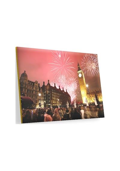 Cakasepetim Londra Big Ben Yılbaşı Havai Fişekler Ahşap Mdf Tablo
