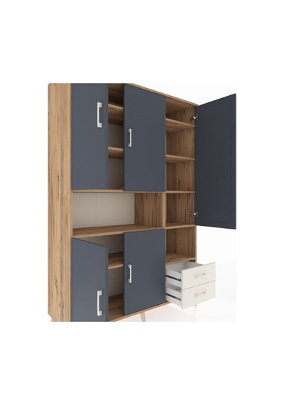 Hyperion Dolap 10 Raflı 2 Çekmeceli 5 Kapaklı 132x44x195 Çam-antrasit/aytaşı Antrasıt/aytası Hyperion Dolap 10 Raflı 2 Çekmeceli 5 Kapaklı 132x44x195 Çam-antrasit/aytaşı Antrasıt/aytası