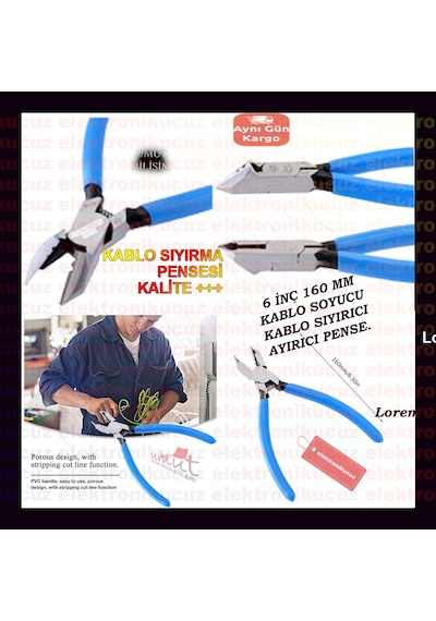 Kablo Sıyırıcı Soyucu Pense-Kablo Sıyırma Pensesi 6 İnç 160MM