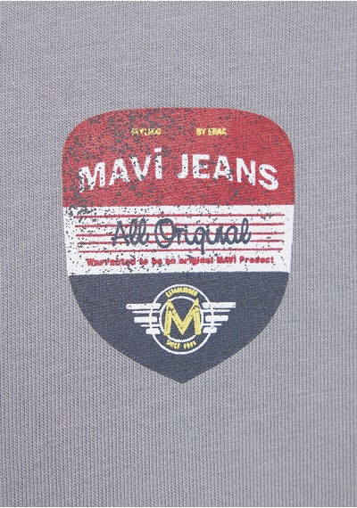 Mavi - Mavi Jeans Baskılı Gri Tişört 0613599-85550