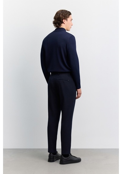 Avva Erkek Lacivert Yan Cepli Gofre Beli Lastikli Slim Fit Lastikli Pantolon A62y3203