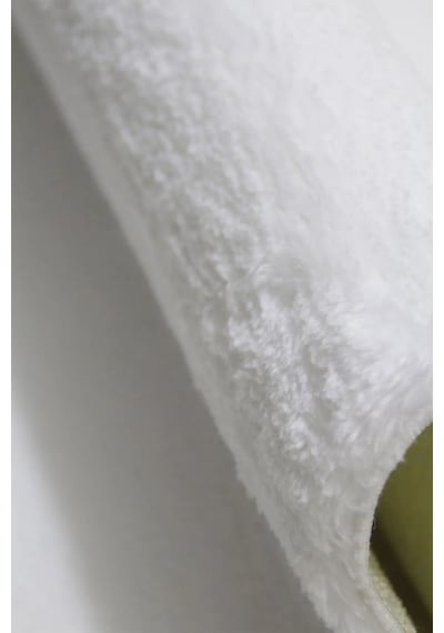 Raschel Carpet Oval Kesme Yolluk Kaymaz Taban Kalın Yumuşak Peluş Halı Özel Taban Beyaz