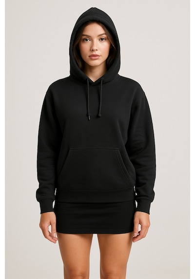 Hmo Store Unisex Dark Hoodie Sırtı Baskılı Özel Model Siyah