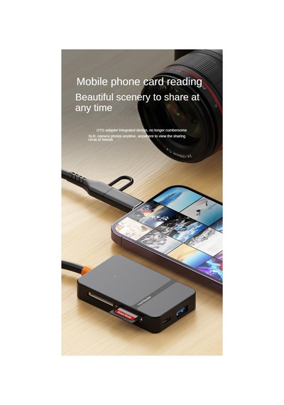 Mt86 8in1 Multi Girişli Cf Kart Okuyucu Mac İphone 15 16 İle Uyumlu Type-c 5gbps Veri Aktarımı