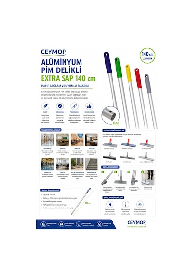 Alüminyum Pim Delikli Extra Sap 140 Cm - 820978998