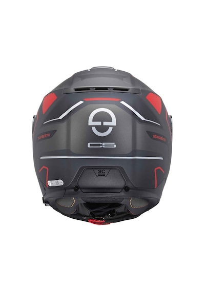 Schubert C5 Omega Antrasit Çene Açılır Motosiklet Kask Antrasit - Kırmızı
