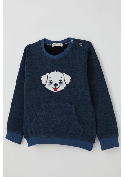 Breeze Erkek Bebek Eşofman Takımı Sevimli Köpekçik Arma Nakışlı Kanguru Cepli 9 Ay - 3 Yaş , Lacivert Melanj Breeze Erkek Bebek Eşofman Takımı Sevimli Köpekçik Arma Nakışlı Kanguru Cepli 9 Ay - 3 Yaş , Lacivert Melanj