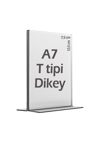 A7 T-tipi Dikey Şeffaf Föylük Menü Broşür Etiket Fotoğraflık Albüm Stand Sehpa